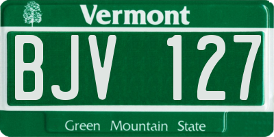 VT license plate BJV127