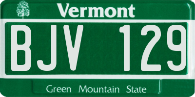 VT license plate BJV129
