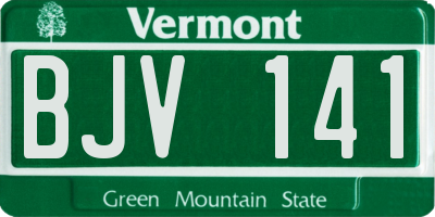 VT license plate BJV141