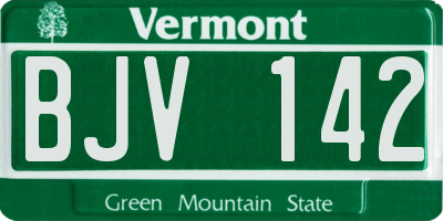 VT license plate BJV142