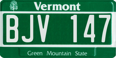 VT license plate BJV147