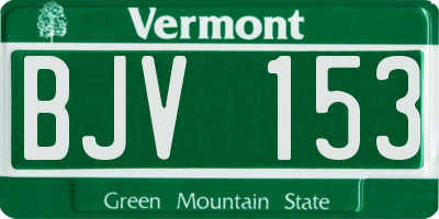 VT license plate BJV153