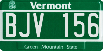 VT license plate BJV156