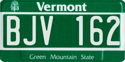VT license plate BJV162