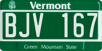 VT license plate BJV167