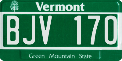 VT license plate BJV170