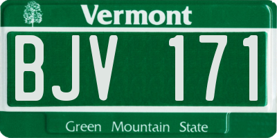 VT license plate BJV171