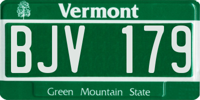 VT license plate BJV179