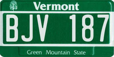 VT license plate BJV187