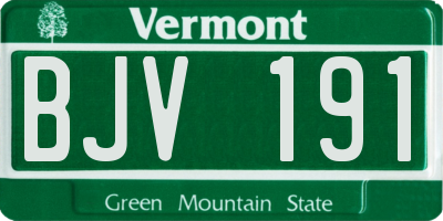 VT license plate BJV191