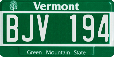VT license plate BJV194