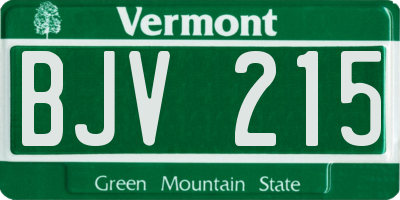 VT license plate BJV215