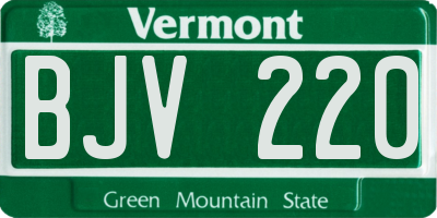 VT license plate BJV220