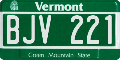 VT license plate BJV221