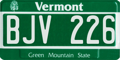 VT license plate BJV226