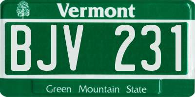 VT license plate BJV231
