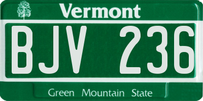 VT license plate BJV236