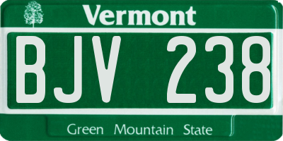 VT license plate BJV238
