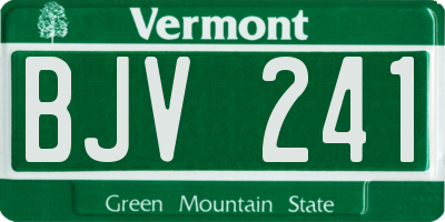 VT license plate BJV241