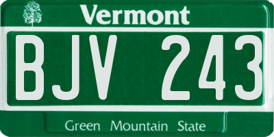 VT license plate BJV243
