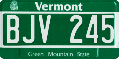 VT license plate BJV245