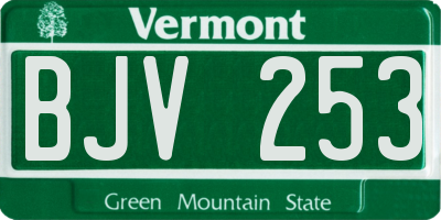 VT license plate BJV253