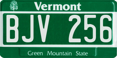 VT license plate BJV256