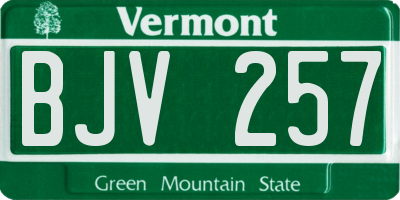 VT license plate BJV257