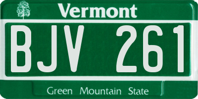 VT license plate BJV261