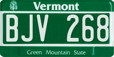 VT license plate BJV268