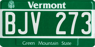 VT license plate BJV273