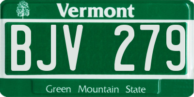 VT license plate BJV279