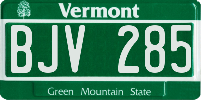 VT license plate BJV285