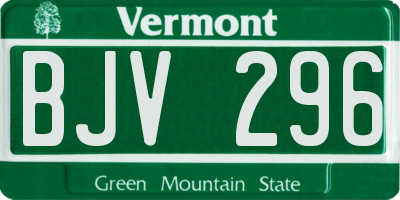 VT license plate BJV296