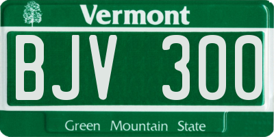 VT license plate BJV300