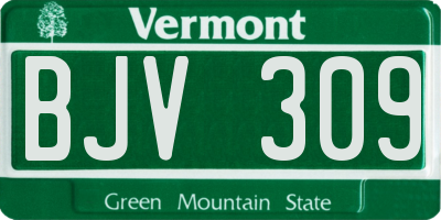 VT license plate BJV309
