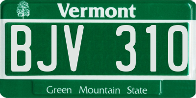 VT license plate BJV310