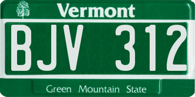 VT license plate BJV312