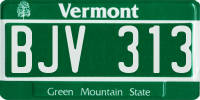 VT license plate BJV313
