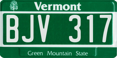 VT license plate BJV317