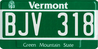 VT license plate BJV318