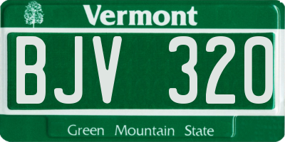 VT license plate BJV320