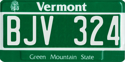 VT license plate BJV324