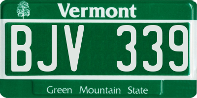 VT license plate BJV339