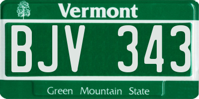 VT license plate BJV343