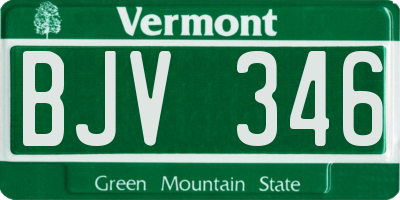 VT license plate BJV346