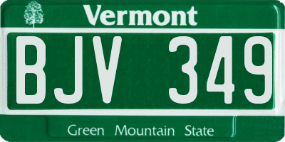 VT license plate BJV349