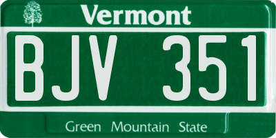 VT license plate BJV351