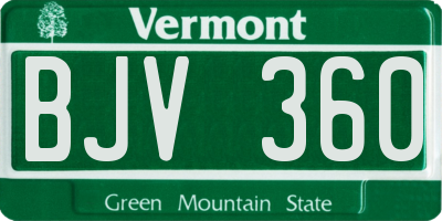 VT license plate BJV360