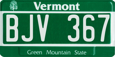 VT license plate BJV367